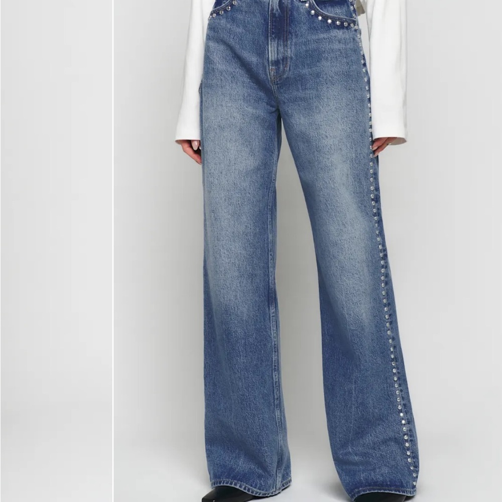 Reformation Cary High Rise Wide Leg Short Jeans - Picture 2 of 4